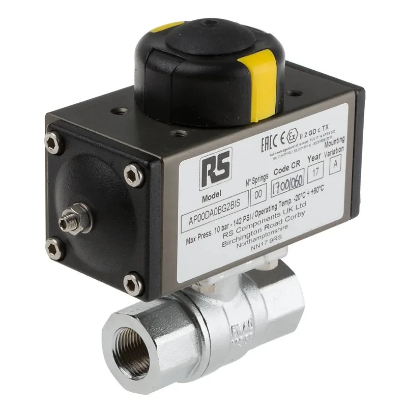 RS PRO Ball Type Pneumatic Actuated Valve, 40 bar, BSP Female 3/8 in 760-5573