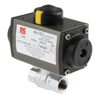 RS PRO Ball Type Pneumatic Actuated Valve 40 bar BSP Female 1/2 in 760-5602