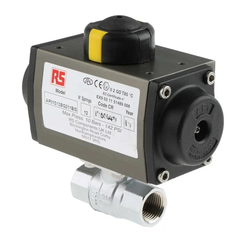 RS PRO Ball Type Pneumatic Actuated Valve 40 bar BSP Female 1/2 in 760-5602