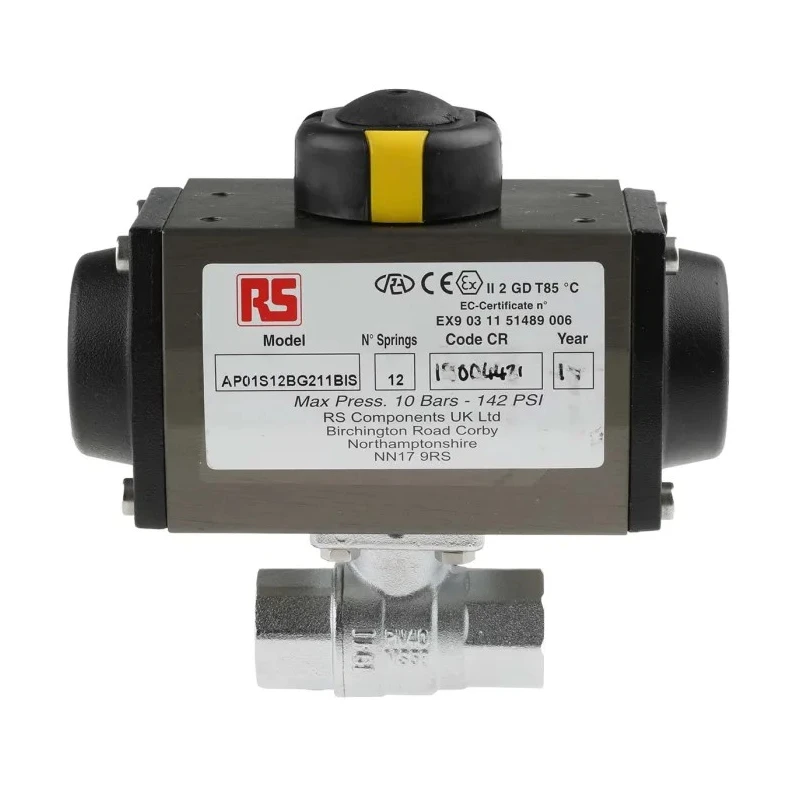 RS PRO Ball Type Pneumatic Actuated Valve 40 bar BSP Female 1/2 in 760-5602