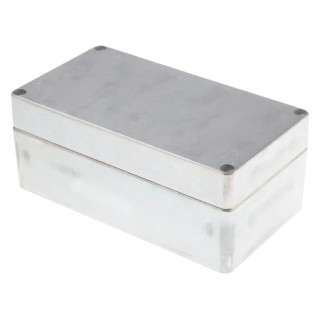 RS PRO Silver Die Cast Aluminium Enclosure IP66 Rated, 91 mm x 220 mm x 120 mm IP66