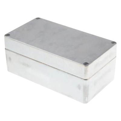 RS PRO Silver Die Cast Aluminium Enclosure IP66 Rated, 91 mm x 220 mm x 120 mm IP66