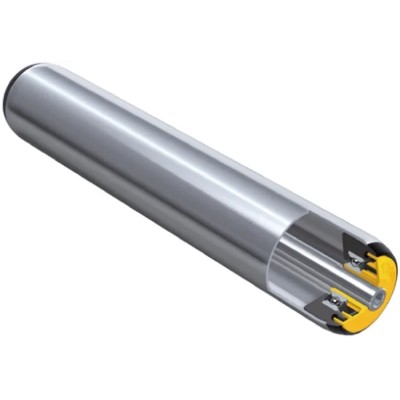 Interroll Zinc Plated Round Conveyor Roller Female Threaded Spindle 50 mm Diameter x 700 mm Length Mild RD-17X3JAALAE RL700