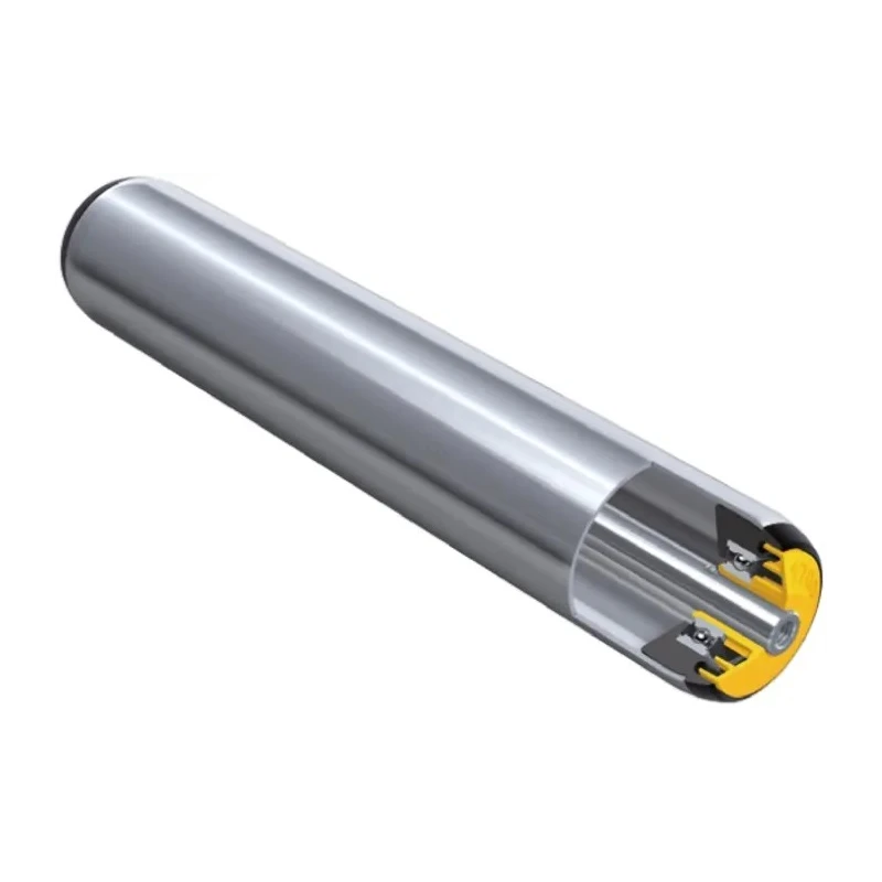 Interroll Zinc Plated Round Conveyor Roller Female Threaded Spindle 60 mm Diameter x 850 mm Length Mild RD-17Y4JABNAE RL850