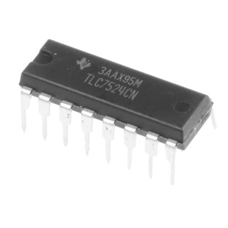 Texas Instruments Digital to Analogue Converter DAC 8 bit Parallel Interface 10 Msps 16-Pin PDIP TLC7524CN