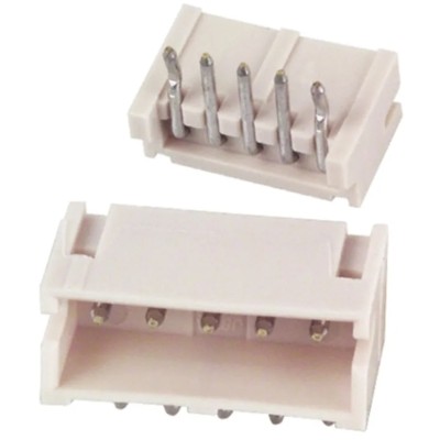 JST ZH Series Right Angle Through Hole PCB Header 5 Contact 1.5 mm Pitch 1 Row Shrouded S5B-ZR (LF)(SN)