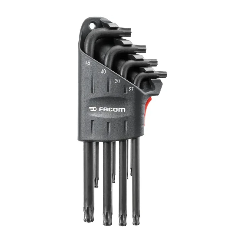 Facom 8-Piece Torx Key Set L Shape Long Arm Carbon Silicon Steel Phosphate Finish 89S.JP8APF