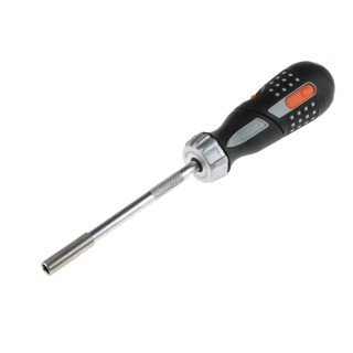 Bahco 1/4 in Hex Hexagon Ratchet Screwdriver, 260 mm Length Stainless Steel 808050P