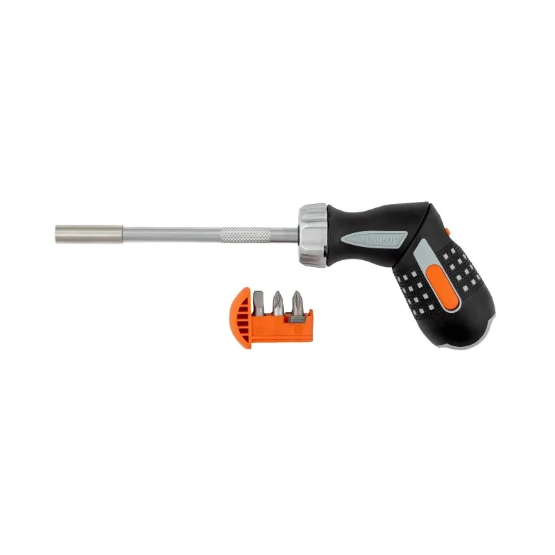Bahco 1/4 in Hex Hexagon Ratchet Screwdriver, 260 mm Length Stainless Steel 808050P
