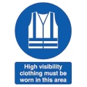 RS PRO Polypropylene Rigid Plastic Mandatory Sign High Visibility Clothing Must Be Worn In This Area 763-1686