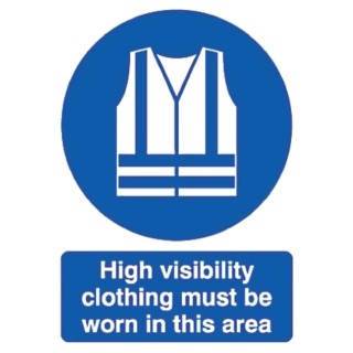 RS PRO Polypropylene Rigid Plastic Mandatory Sign High Visibility Clothing Must Be Worn In This Area 763-1686