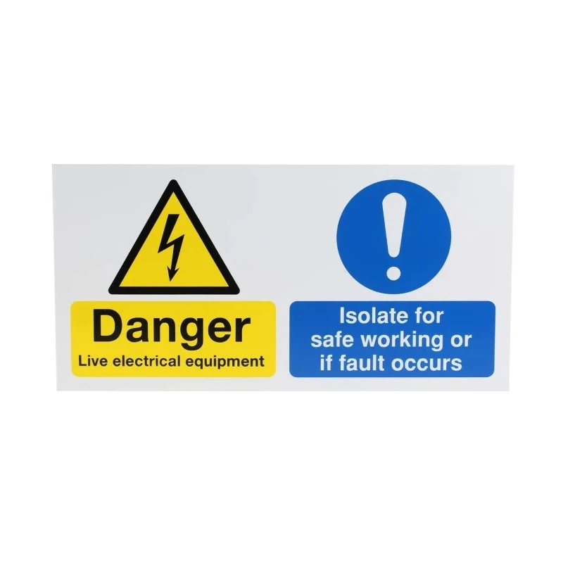 RS PRO Electrical Hazard Warning Sign Polypropylene 300mm x 150mm Black Symbol and Text 763-1711