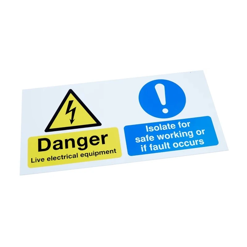 RS PRO Electrical Hazard Warning Sign Polypropylene 300mm x 150mm Black Symbol and Text 763-1711