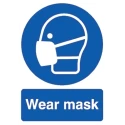 RS PRO Polypropylene Rigid Plastic Mandatory Sign Wear Mask Sign English Text 763-1768
