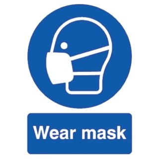 RS PRO Polypropylene Rigid Plastic Mandatory Sign Wear Mask Sign English Text 763-1768