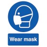 RS PRO Polypropylene Rigid Plastic Mandatory Sign Wear Mask Sign English Text 763-1768