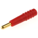 Staubli Red Male Test Plug, 2 mm Connector, Solder Termination, 30 V AC / 60 V DC, 10 A, Gold Plating 22.2609-22