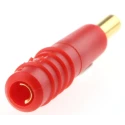 Staubli Red Male Test Plug, 2 mm Connector, Solder Termination, 30 V AC / 60 V DC, 10 A, Gold Plating 22.2609-22