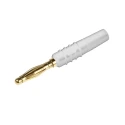 Staubli White Male 2 mm Banana Plug Connector, Solder Termination, 30 V/60 V DC, 10A, Gold Plated 22.2618-29