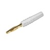 Staubli White Male 2 mm Banana Plug Connector, Solder Termination, 30 V/60 V DC, 10A, Gold Plated 22.2618-29