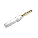 Staubli White Male 2 mm Banana Plug Connector, Solder Termination, 30 V/60 V DC, 10A, Gold Plated 22.2618-29