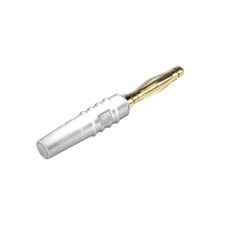Staubli White Male 2 mm Banana Plug Connector, Solder Termination, 30 V/60 V DC, 10A, Gold Plated 22.2618-29