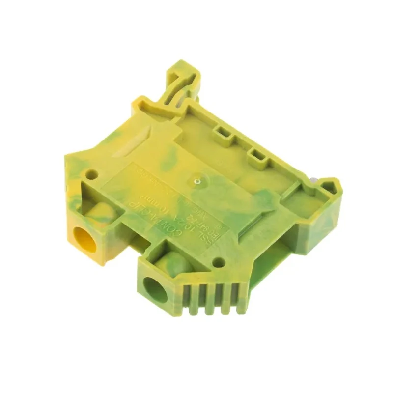 RS PRO Earth Terminal Block Green Yellow 10mm² 1-Level Screw Termination 10.1mm Pitch 762-2540
