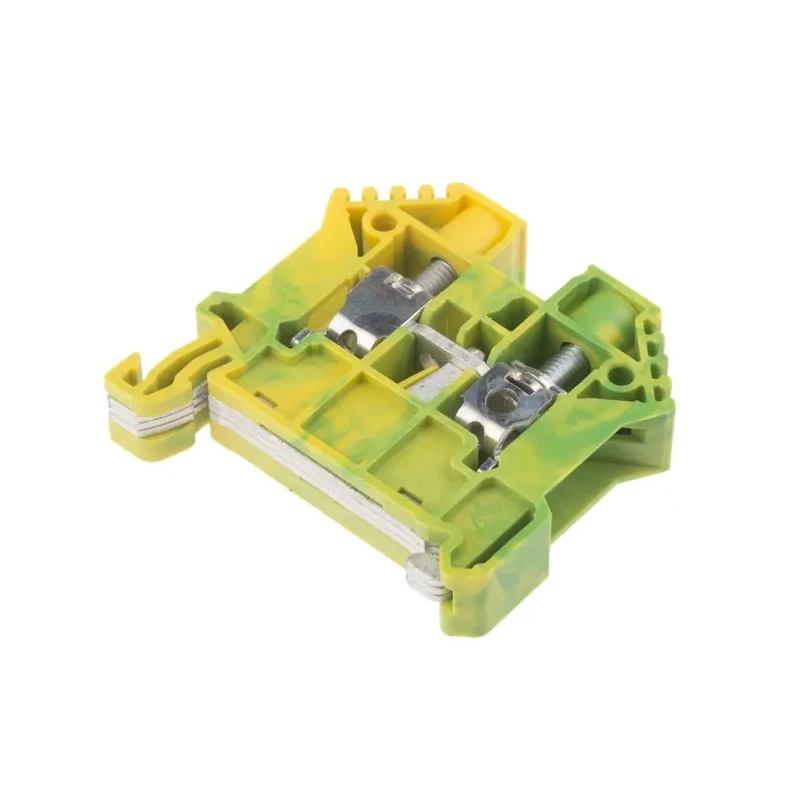 RS PRO Earth Terminal Block Green Yellow 10mm² 1-Level Screw Termination 10.1mm Pitch 762-2540