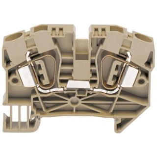 RS PRO DIN Rail Terminal Block Grey 6mm² 1-Level Spring Clamp Rated 600V Model 763-7501