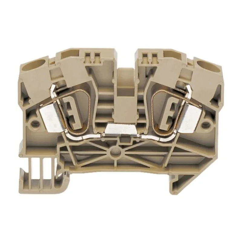 RS PRO DIN Rail Terminal Block Grey 6mm² 1-Level Spring Clamp Rated 600V Model 763-7501