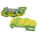 RS PRO Earth Terminal Block Green Yellow 2.5mm² 1-Level Spring Clamp 55A 1000V 763-7426