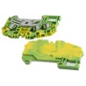 RS PRO Earth Terminal Block Green Yellow 2.5mm² 1-Level Spring Clamp 55A 1000V 763-7426
