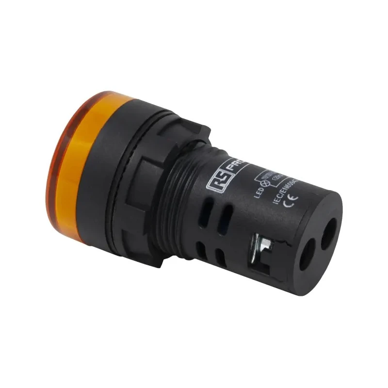 RS PRO Panel Mount Yellow LED Pilot Light 22 mm Cutout 24 V AC/DC IP65 Round 763-7915