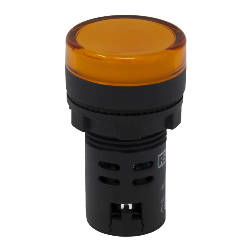 RS PRO Panel Mount Yellow LED Pilot Light 22 mm Cutout 110V AC IP65 Round 763-7933