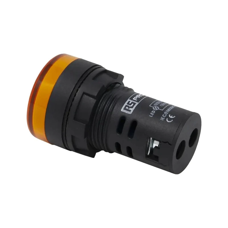 RS PRO Panel Mount Yellow LED Pilot Light 22 mm Cutout 110V AC IP65 Round 763-7933