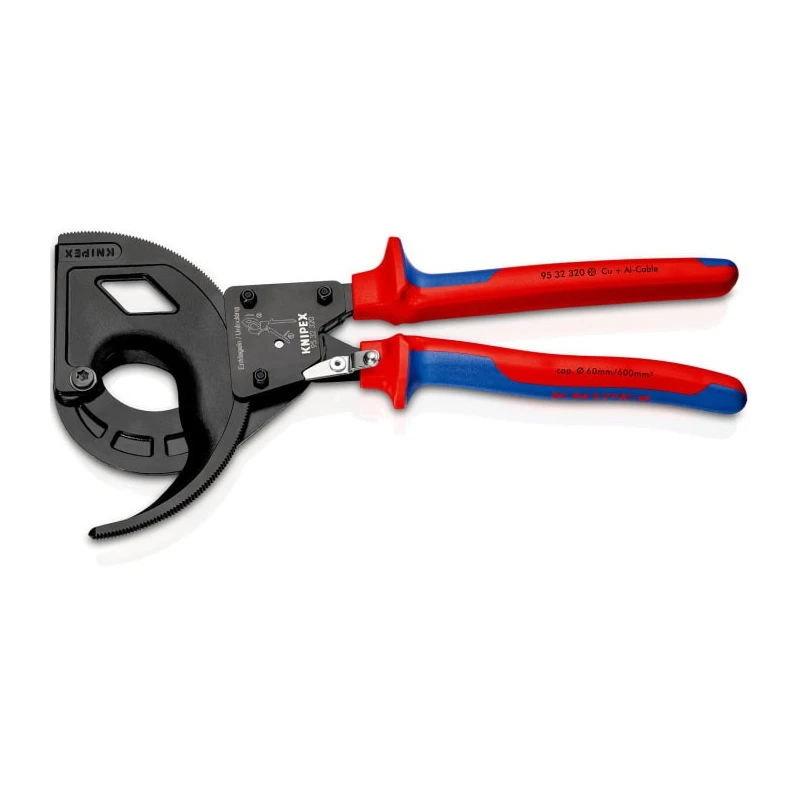 Knipex Ratchet Cable Cutter 320mm, Tool Steel Jaw, Multi-Component Grip 95 32 320