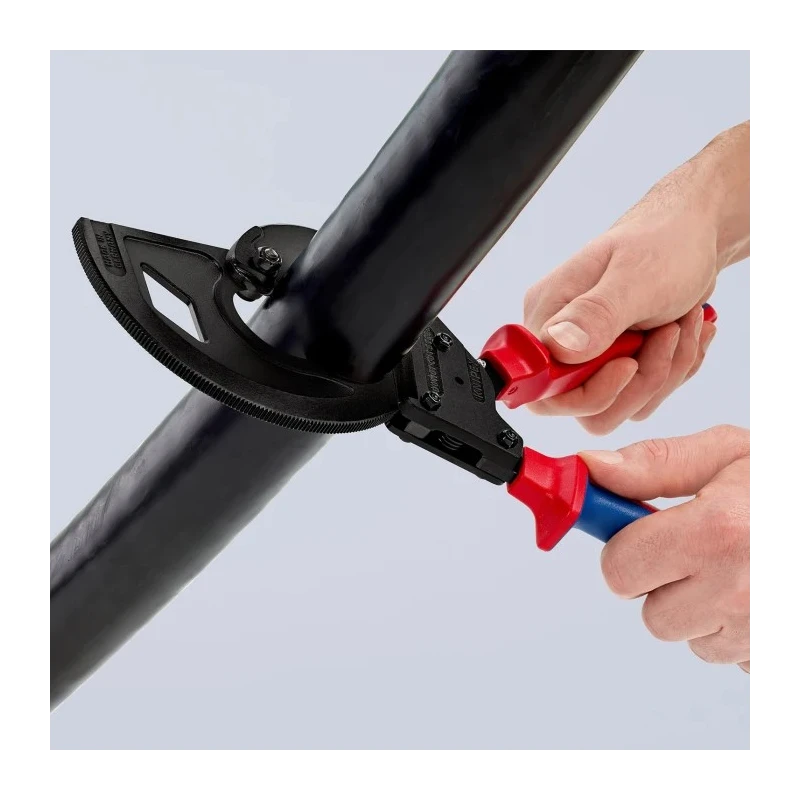 Knipex Ratchet Cable Cutter 320mm, Tool Steel Jaw, Multi-Component Grip 95 32 320