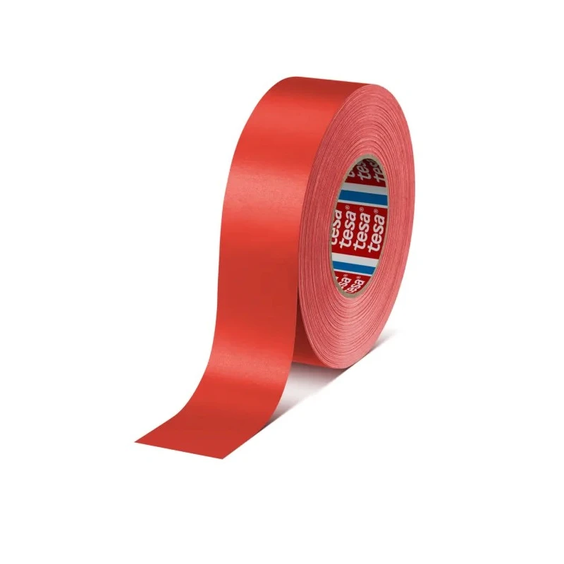 Tesa High Durability Acrylic Coated Cloth Duct Tape 50 mm x 50 m, Natural Rubber Adhesive, Red 04651-00528-00