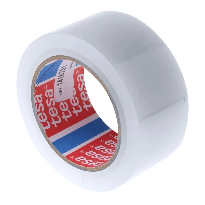 Tesa Transparent Masking Tape 50mm Width x 33m Length Acrylic Adhesive Polyethylene Backing 0.14mm Thickness 04668-00004-02