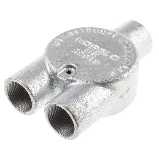 RS PRO Galvanised Steel Conduit Fitting, Nominal Size 25 mm, Thread Size M4, Silver 763-9191