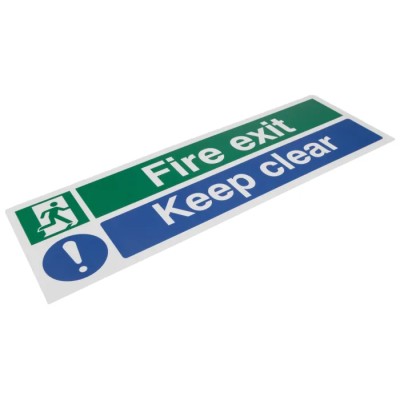 RS PRO Plastic Fire Safety Sign Fire Exit Keep Clear 450mm x 150mm 763-1825