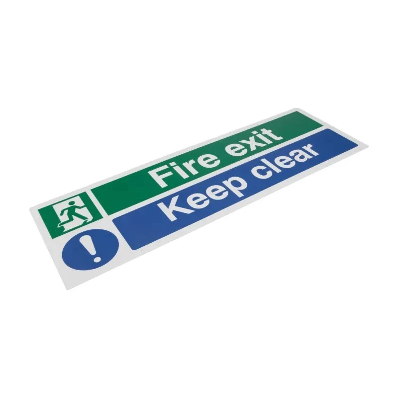 RS PRO Plastic Fire Safety Sign Fire Exit Keep Clear 450mm x 150mm 763-1825