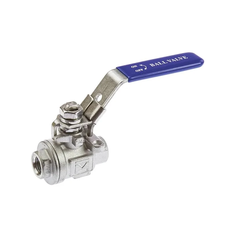 RS PRO Stainless Steel Threaded 2-Way Ball Valve BSPP 1/4 in, 69 bar Pressure, 200°C Operating Temperature A351-CF8M