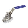 RS PRO Stainless Steel Threaded 2-Way Ball Valve BSPP 1/4 in, 69 bar Pressure, 200°C Operating Temperature A351-CF8M