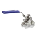 RS PRO Stainless Steel Threaded 2-Way Ball Valve BSPP 1/4 in, 69 bar Pressure, 200°C Operating Temperature A351-CF8M