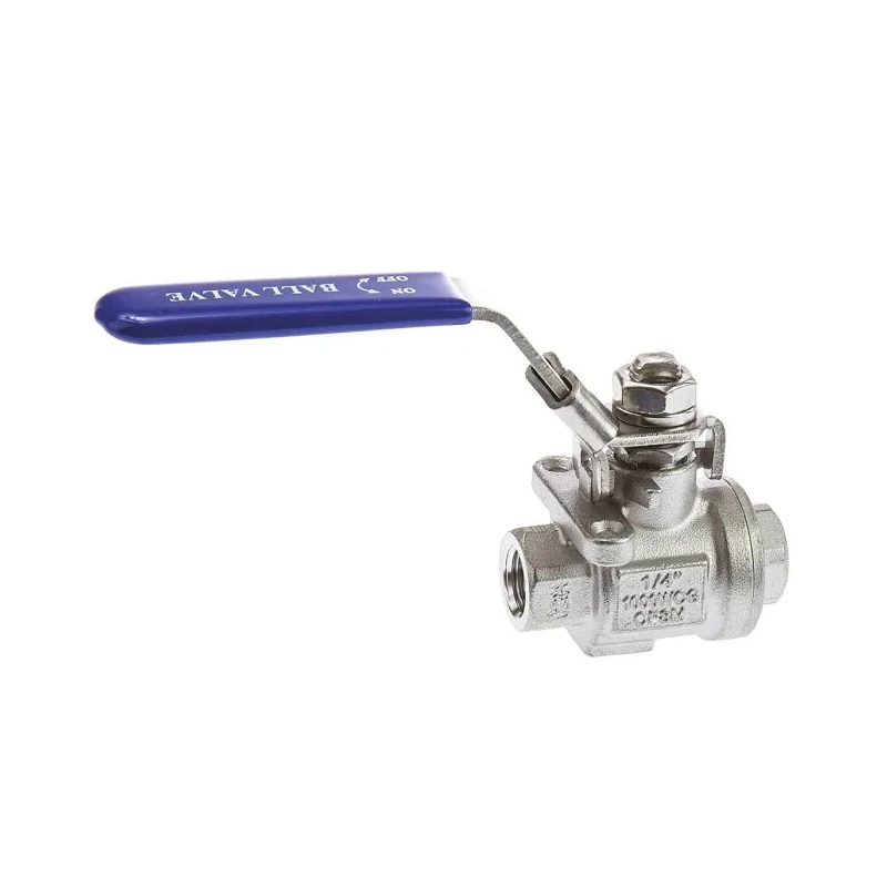 RS PRO Stainless Steel Threaded 2-Way Ball Valve BSPP 1/4 in, 69 bar Pressure, 200°C Operating Temperature A351-CF8M