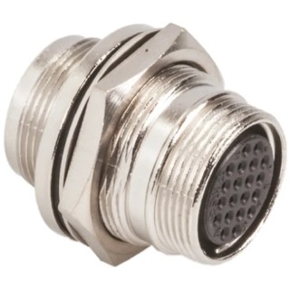 Hirose Circular Connector Miniature, 20 Contacts, Panel Mount Socket Female, IP67 IP68, 2A, 100V, HR22 Series 