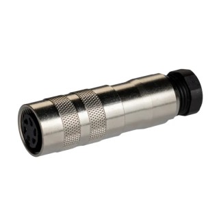 binder Circular Connector Miniature 5 Contacts 6A 250V Solder Termination Socket Female IP67 Copper Zinc Alloy 99.5614.15.05