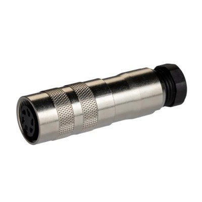 binder Circular Connector Miniature 5 Contacts 6A 250V Solder Termination Socket Female IP67 Copper Zinc Alloy 99.5614.15.05