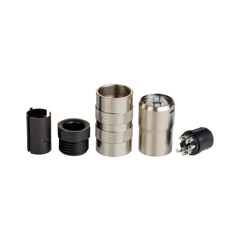 binder Circular Connector Miniature 5 Contacts 6A 250V Solder Termination Socket Female IP67 Copper Zinc Alloy 99.5614.15.05
